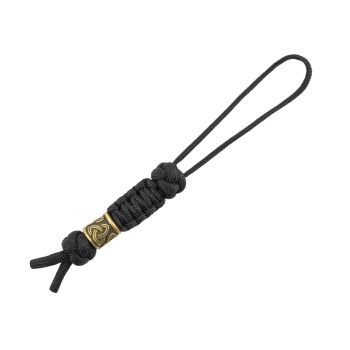 M-Tac®: Lanyard schwarz mit Endstück messingfarben skandinavisch